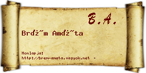Brém Amáta névjegykártya